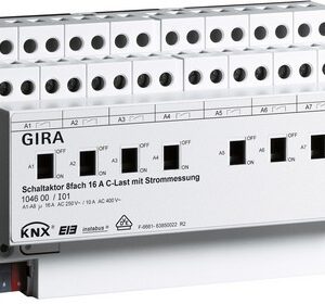 Schaltaktor 8f 16 A Hand + Strom C-Last KNX REG Gira 104600