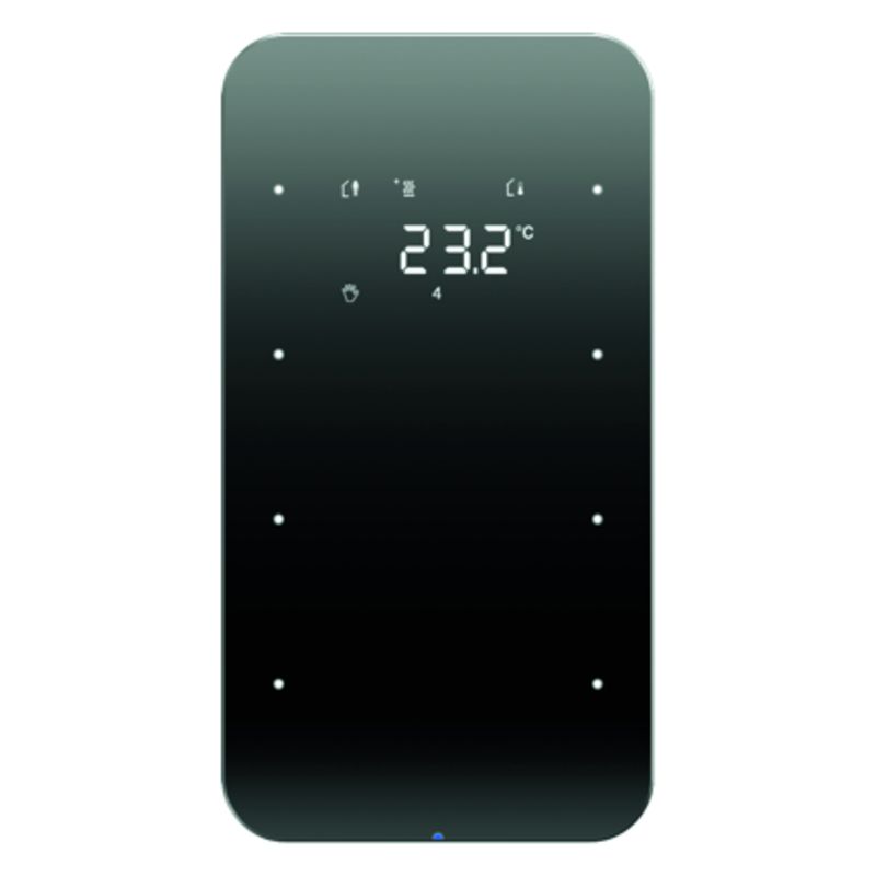 Touchsensor 3fach mit Temperaturregler Berker R.1 Glas, schwarz, Berker 75643065