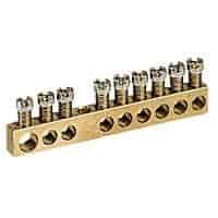 Klemmenleiste, blank, 1 x 6 bis 25 mm², 4 x 1,5 bis 16 mm², Länge: 192 mm Legrand 004807