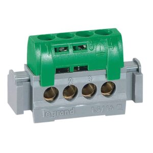 Klemmenleiste IP 20, grün,4 x 1,5 bis 16 mm², Länge: 47 mm Legrand 004830