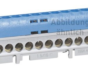 Klemmenleiste IP 20, blau, 1 x 6 bis 25 mm², 16 x 1,5 bis 16 mm², Länge: 141 mm Legrand 004845