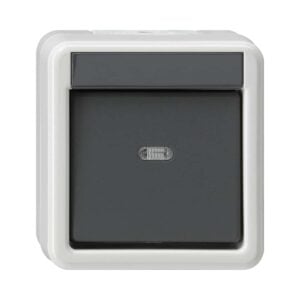 Wippschalter Kreuz WG AP Grau Gira 010730