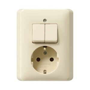 Kombi Serien/SCHUKO Vollpl. Standard 55 Cremeweiß Gira 017501