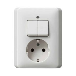 Kombi Serien/SCHUKO Vollpl. Standard 55 Reinweiß Gira 017503