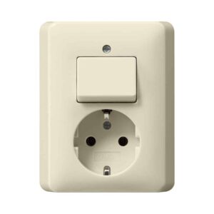 Kombi AusWe/SCHUKO Vollpl. Standard 55 Cremeweiß Gira 017601