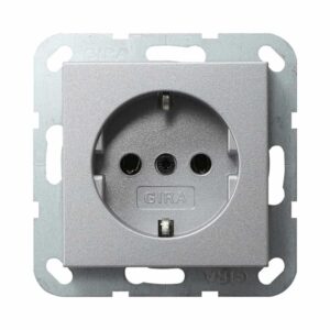 SCHUKO Steckdose  SRK System 55 Farbe Alu GIRA 018026