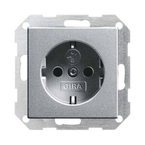 SCHUKO Steckdose Kinderschutz SRK System 55 Farbe Alu GIRA 018326