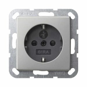 SCHUKO Steckdose Kinderschutz SRK System 55 Edelstahl GIRA 0183600