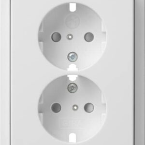 Abd. SCHUKO-Steckd. 2f Flächenschalter Reinweiß Gira 0930112