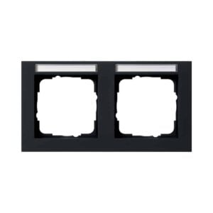Abdeckrahmen 2f waager. BSF Gira E2 Schwarz m Gira 109209