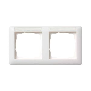 Abdeckrahmen 2f waager. BSF Standard 55 Reinweiß m Gira 109227