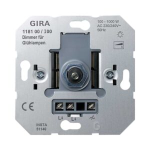 Glühlampendimmeins. 100 - 1000 W DruckWe Einsatz Gira 118100