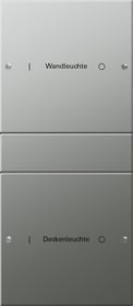 Wippenset 2f (1+1) beschr. System 55 Edelstahl Gira 2132602