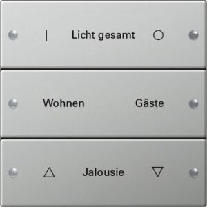 Wippenset 3f beschr. System 55 Edelstahl Gira 2133602