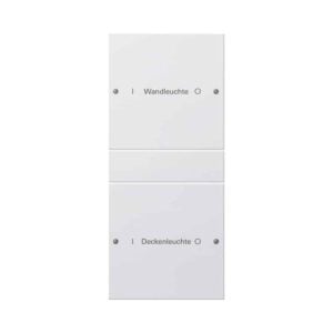 Wippenset 2f (1+1) beschr. System 55 Reinweiß(lack.) Gira 220203