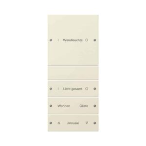 Wippenset 4f (1+3) beschr. System 55 Cremeweiß(lack.) Gira 220401