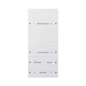 Wippenset 4f (1+3) beschr. System 55 Reinweiß m(lack.) Gira 220427