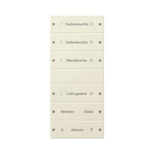 Wippenset 6f (3+3) beschr. System 55 Cremeweiß(lack.) Gira 220601