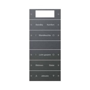 Wippenset 5f Plus (2+3) beschr. System 55 Anthrazit(lack.) Gira 221528