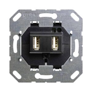 USB-Spannungsvers. 2f Typ A/A Einsatz Schwarz Gira 235900
