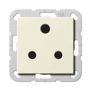 Steckd. BS Round Pin 15 A SH System 55 Cremeweiß Gira 277401