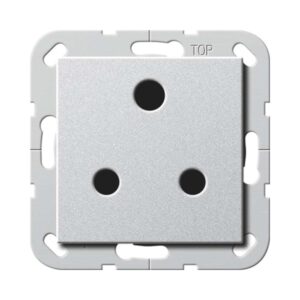Steckd. BS Round Pin 15 A SH System 55 F Alu Gira 277426