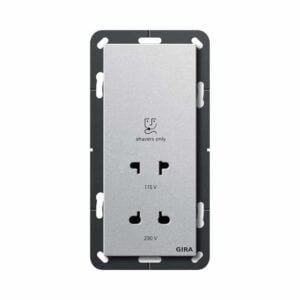 Rasiersteckd. 115 - 230 V System 55 F Alu Gira 282026