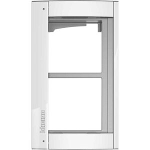 Abdeckrahmen + Modulträger 2 Module, Türstation SFERA Aluminium, Farbe: Allwhite Bticino 350222