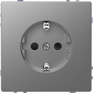 SCHUKO-Steckdose, BRS, Steckklemmen, Edelstahl, System Design Merten MEG2300-6036
