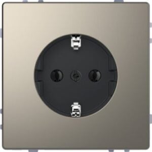 SCHUKO-Steckdose, Steckklemmen, Nickelmetallic, System Design Merten MEG2301-6050
