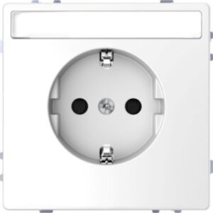 SCHUKO-Steckdose mit Schriftfeld, BRS, Steckklemmen, Lotosweiß, System Design Merten MEG2302-6035