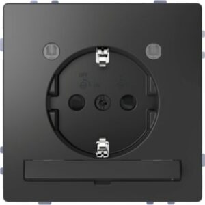 SCHUKO-Steckd. m. Lichtausl. u. LED-Bel.-Modul, BRS, StK, Anthrazit, Sys. Design Merten MEG2304-6034