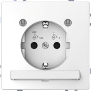 SCHUKO-Steckd. m. Lichtausl. u. LED-Bel.-Modul, BRS, StK, Lotosweiß, Sys. Design Merten MEG2304-6035