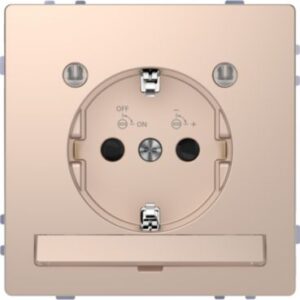 SCHUKO-Steckd.m. Lichtausl.u.LED-Bel.-Modul, BRS, StK, Champag.metal.Sys. Design Merten MEG2304-6051
