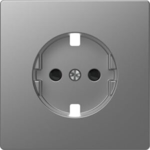 Zentralplatte für SCHUKO-Steckdosen-Einsatz, BRS, Edelstahl, System Design Merten MEG2330-6036