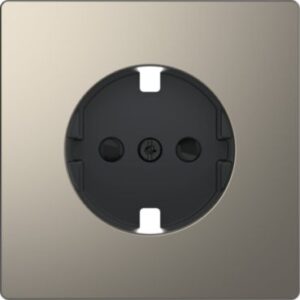 Zentralplatte für SCHUKO-Steckdosen-Einsatz, BRS, Nickelmetallic, System Design Merten MEG2330-6050