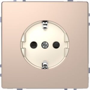 SCHUKO-Steckdose, BRS, Schraub-Liftklemmen, Champagnermetallic, System Design Merten MEG2400-6051
