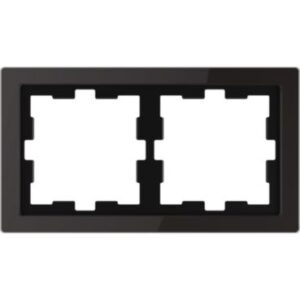 D-Life Glas Rahmen, 2 fach , Onyxschwarz Merten MEG4020-6503