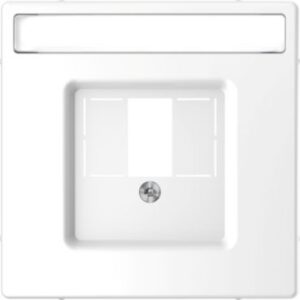 Zentralplatte mit rechteckigem Ausschnitt u. Schriftf., Lotosweiß, System Design Merten MEG4250-6035