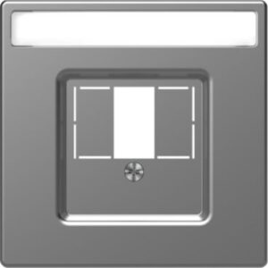 Zentralplatte mit rechteckigem Ausschnitt u. Schriftf., Edelstahl, System Design Merten MEG4250-6036