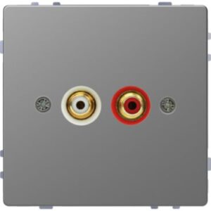 Steckdose für Audio Anschluss, Edelstahl, System Design Merten MEG4350-6036