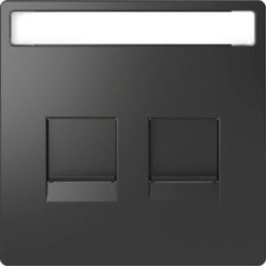 Zentralpl.f. Modular Jack 2f.m.Schriftf.u. Staubschutzsch.,Anthrazit,Sys. Design Merten MEG4564-6034