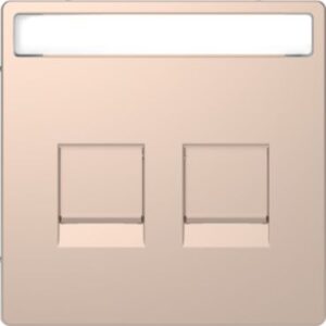 Zentr.pl.f.Modular Jack 2f.m.Schriftf.u.Staubschutzsch.Champag.metal.Sys.Design Merten MEG4564-6051