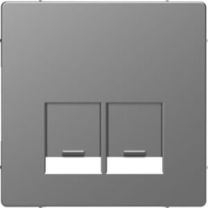 Zentralplatte für Schneider Electric-Connector 2 fach , Edelstahl, System Design Merten MEG4572-6036