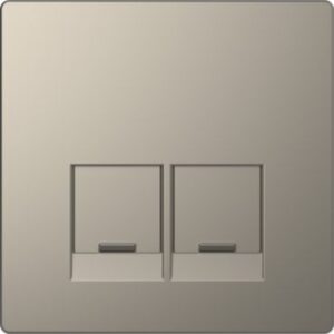 Zentralpl. f. Schneider Electric-Connector 2 fach , Nickelmetallic, System Design Merten MEG4572-6050