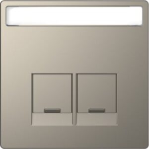 Zentr.pl.Schriftf.f.Schneider Electric-Connector 2 fach ,Nickelmetallic,Sys.Design Merten MEG4574-6050