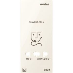 Zentralplatte für Rasiersteckdose, weiß glänzend, System M Merten 213644