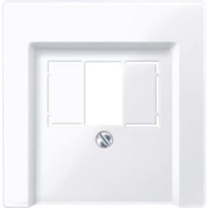 Zentralplatte für TAE/Audio/USB, aktivweiß glänzend, System M Merten 296025