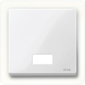 Wippe mit rechteckigem Symbolfenster IP44, polarweiß glänzend, System M Merten 432719