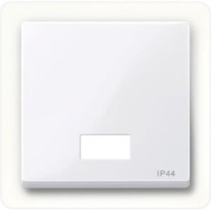 Wippe mit rechteckigem Symbolfenster IP44, aktivweiß glänzend, System M Merten 432725
